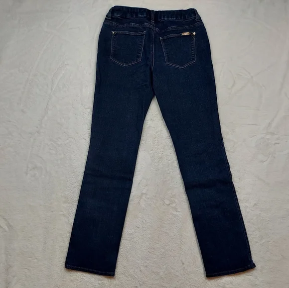Chico's So Slimming Girlfriend Slim Leg Mid Rise Dark Blue Jeans Size 00R (2) - Picture 8 of 13